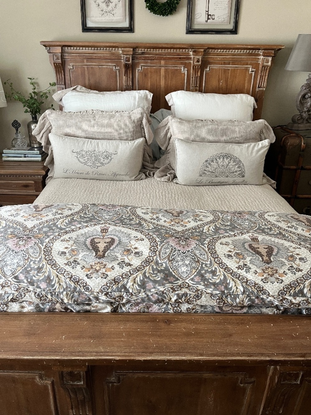 POTTERY BARN "Darcy" Cotton King Duvet & 2 Standard Shams